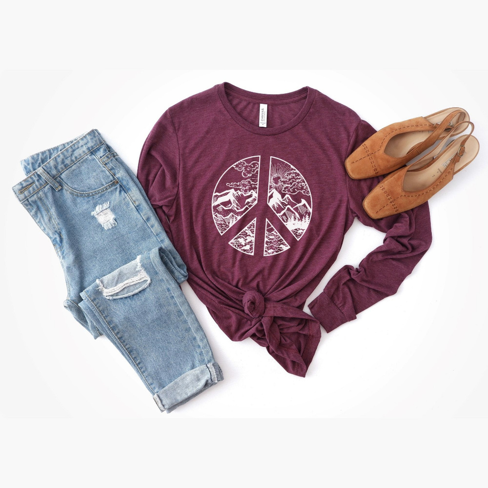 Peace Sign Long Sleeve Tee